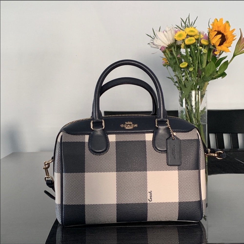Coach Mini Bennett Satchel In Buffalo Plaid